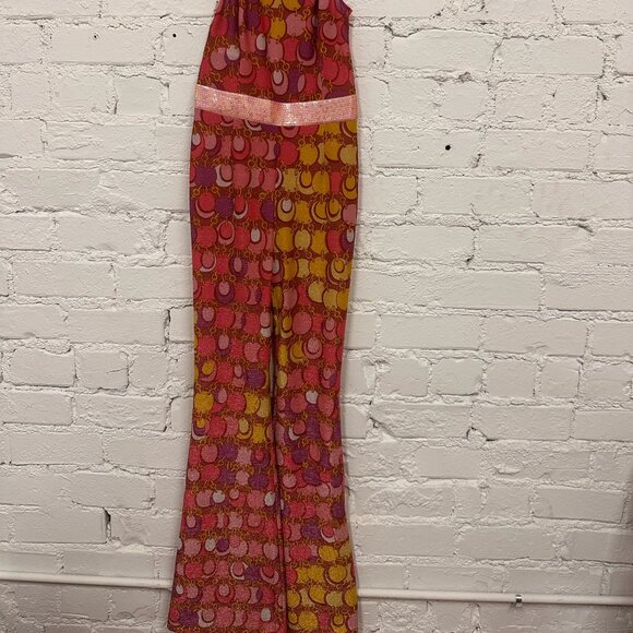 SS23 MOSCHINO Couture Jeremy Scott 60s Halter Chains Print Slim Fit Jumpsuit - Picture 6 of 7